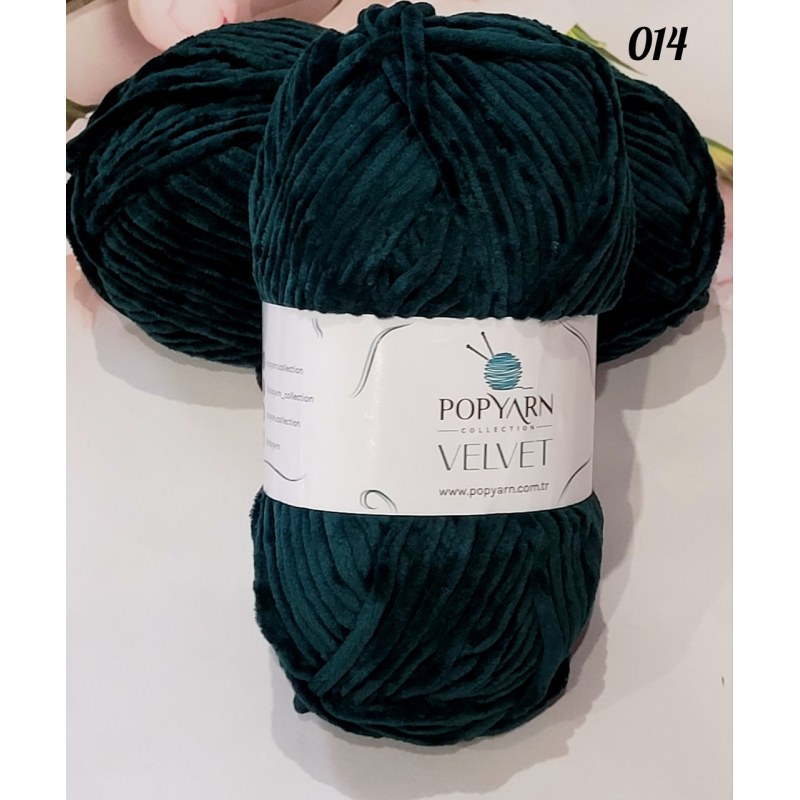 Пряжа Popyarn Velvet 014 темно-зелений Пряжа Popyarn Velvet 014 темно-зелений