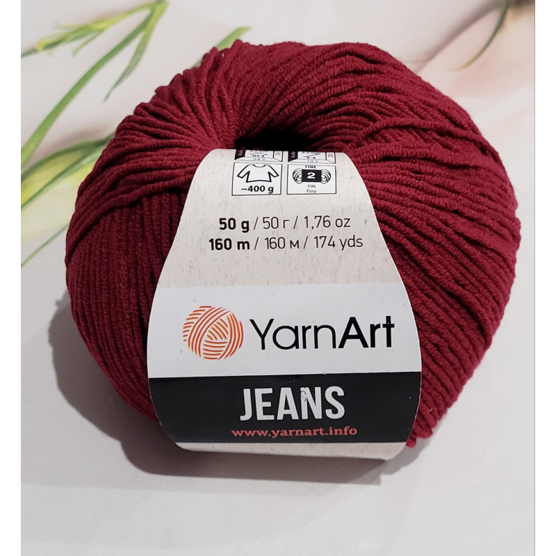 YarnArt Jeans 66 бордовий YarnArt Jeans 66 бордовий