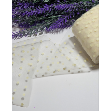 Фатин 6см в горошок айворі