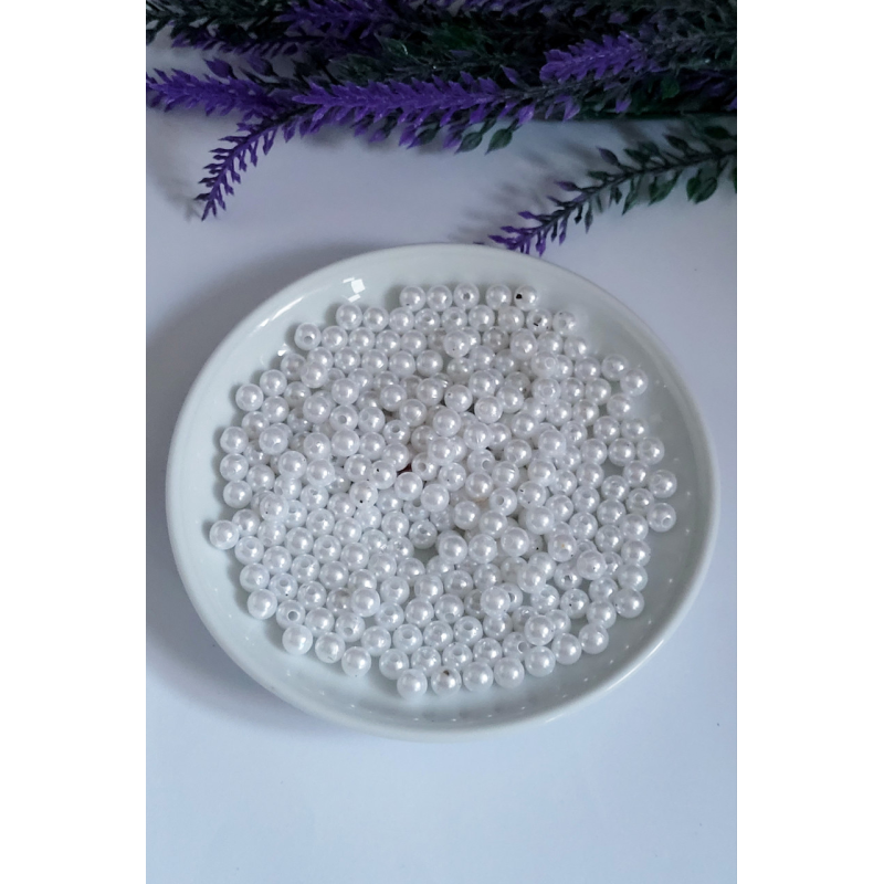 Намистини 6мм білий Намистини 6мм білий