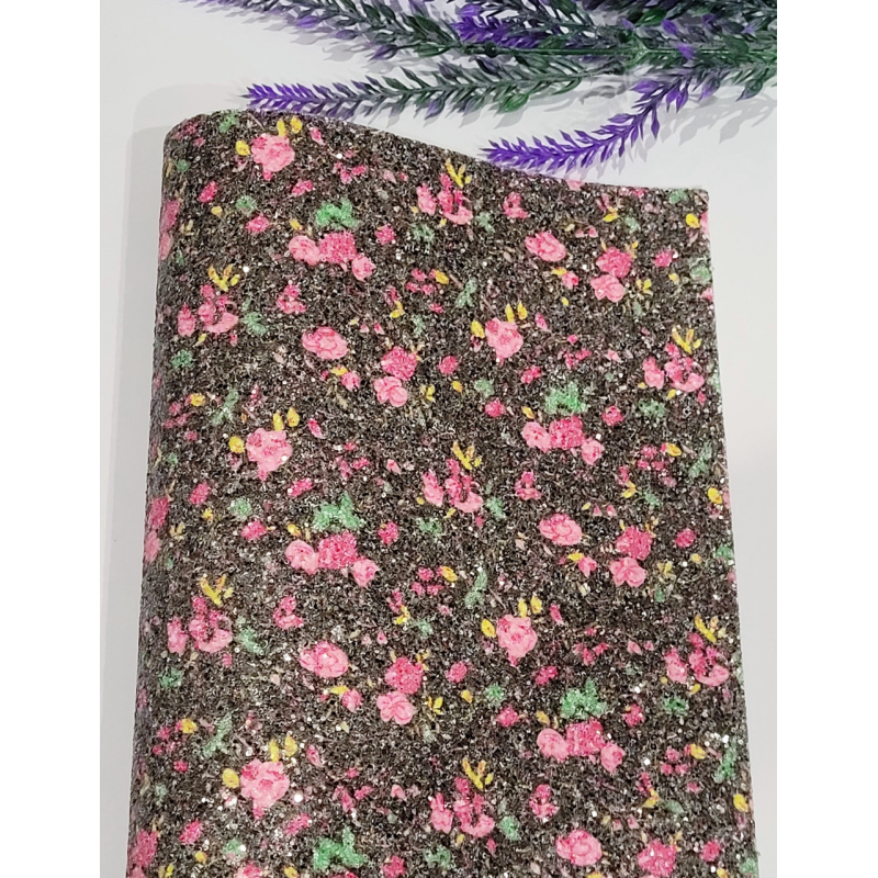 Екошкіра 20×15см Квіти чорний Екошкіра 20×15см Квіти чорний