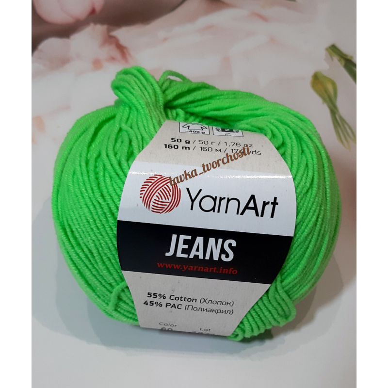 YarnArt Jeans №60 салатовий YarnArt Jeans №60 салатовий