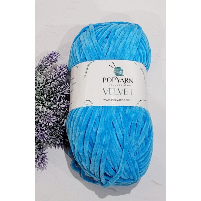 Popyarn Velvet №019 яскрава бірюза Popyarn Velvet №019 яскрава бірюза